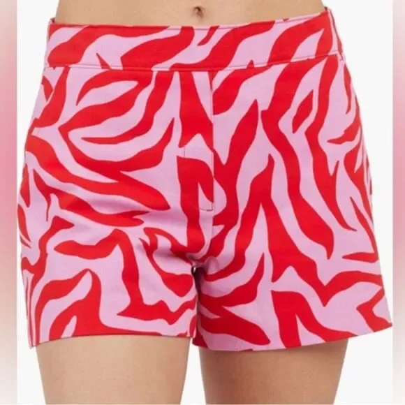 SPANX On the Go Print 4-Inch Shorts in True Red Zebra Stripe, Size XL, NWT - Picture 1 of 8